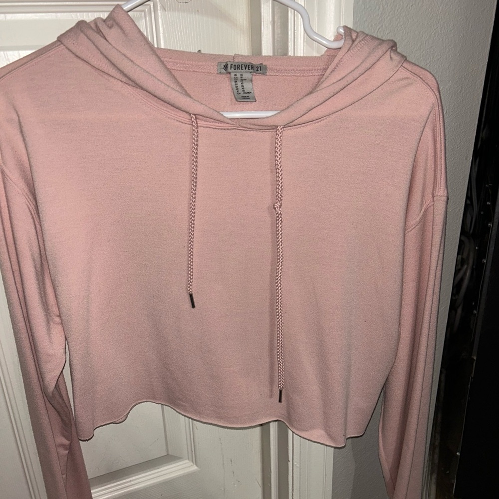 Forever 21 Pink Cropped Hoodie